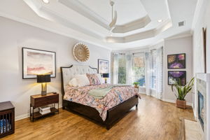 Primary looks out to spacious serence backyard