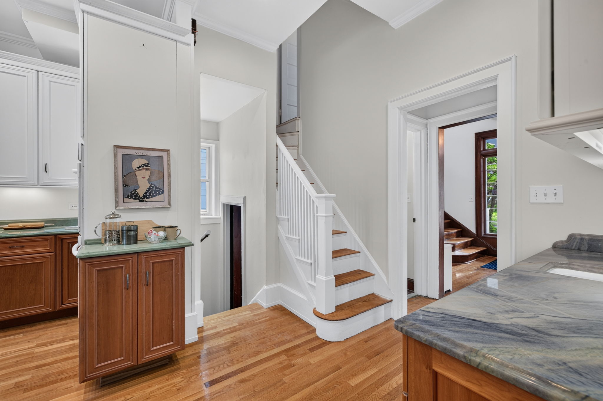 additional stairwell and basement access