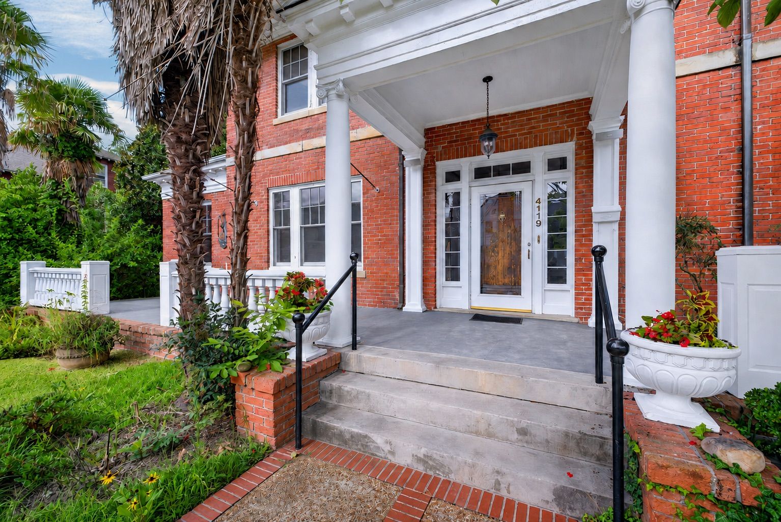 Freshly painted portico