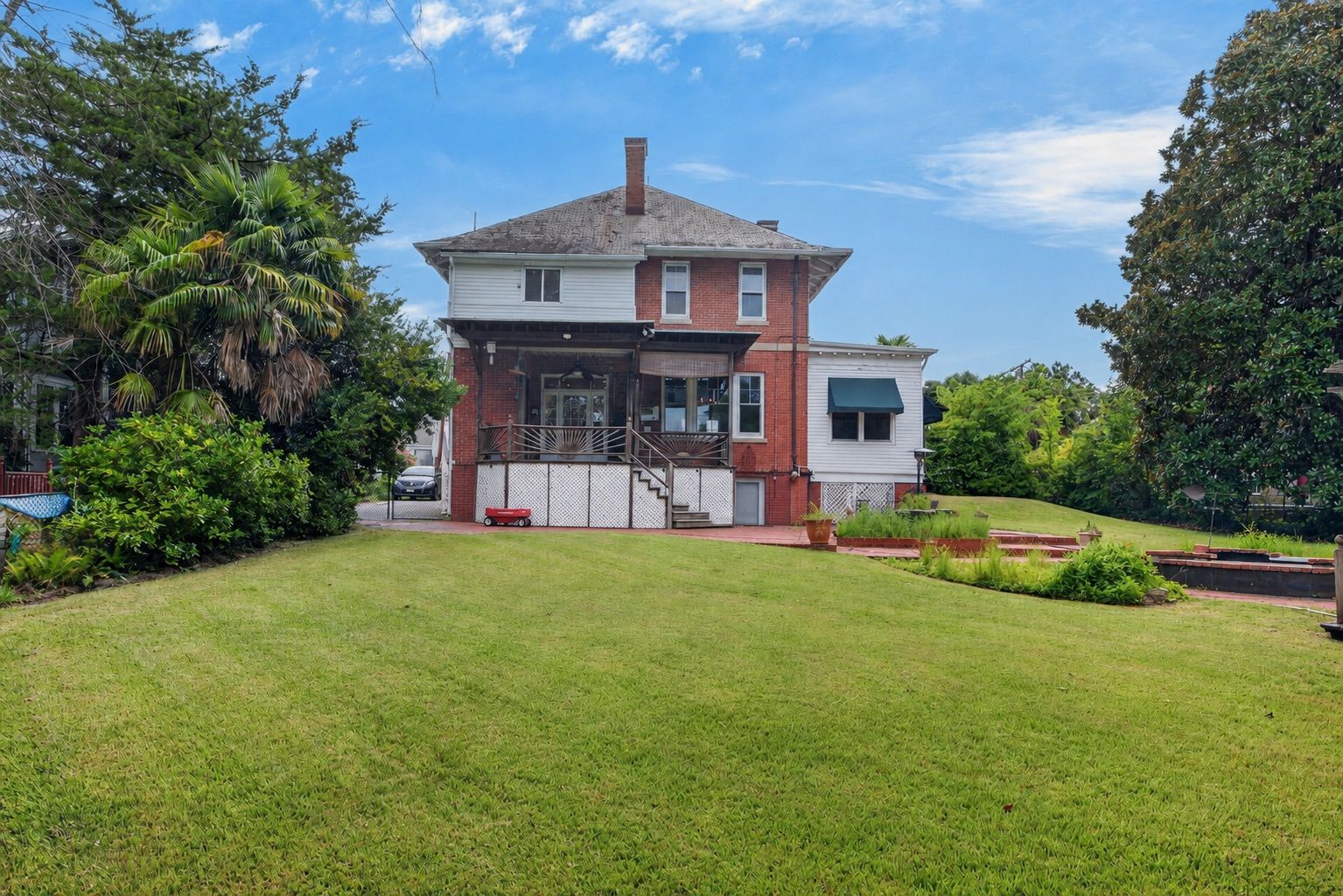 sprawling back yard