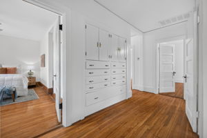 hall way with amazing built ins