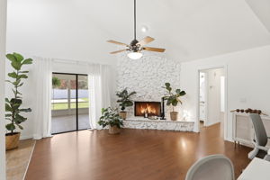 Stone Fireplace in Family Room