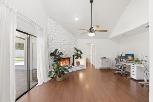 Family Room with Ceiling Fan