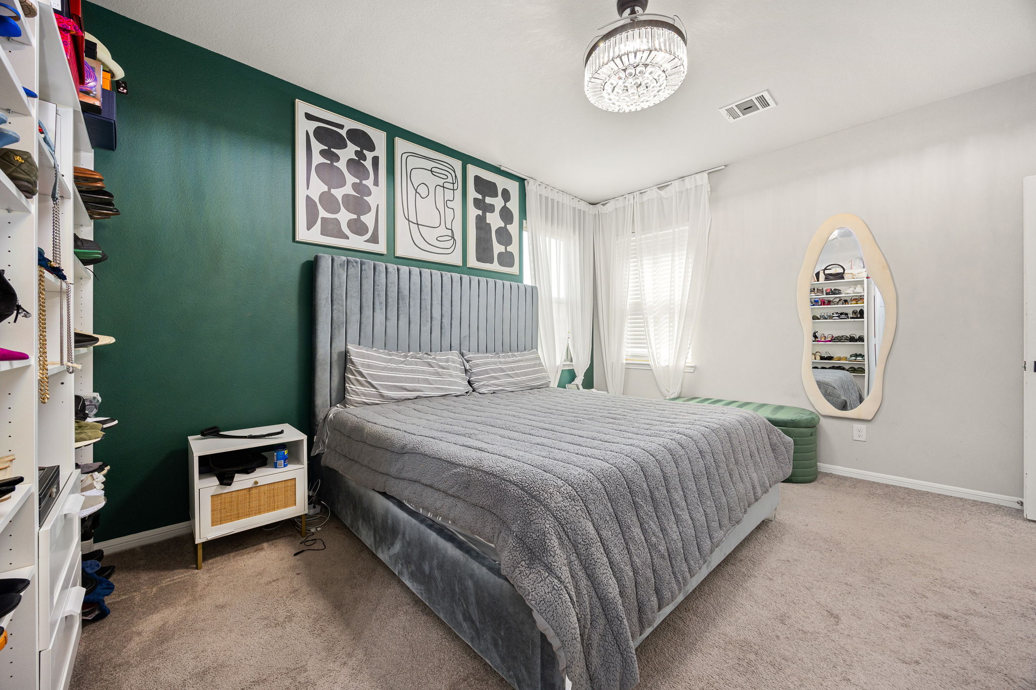 Primary bedroom with natural lighting