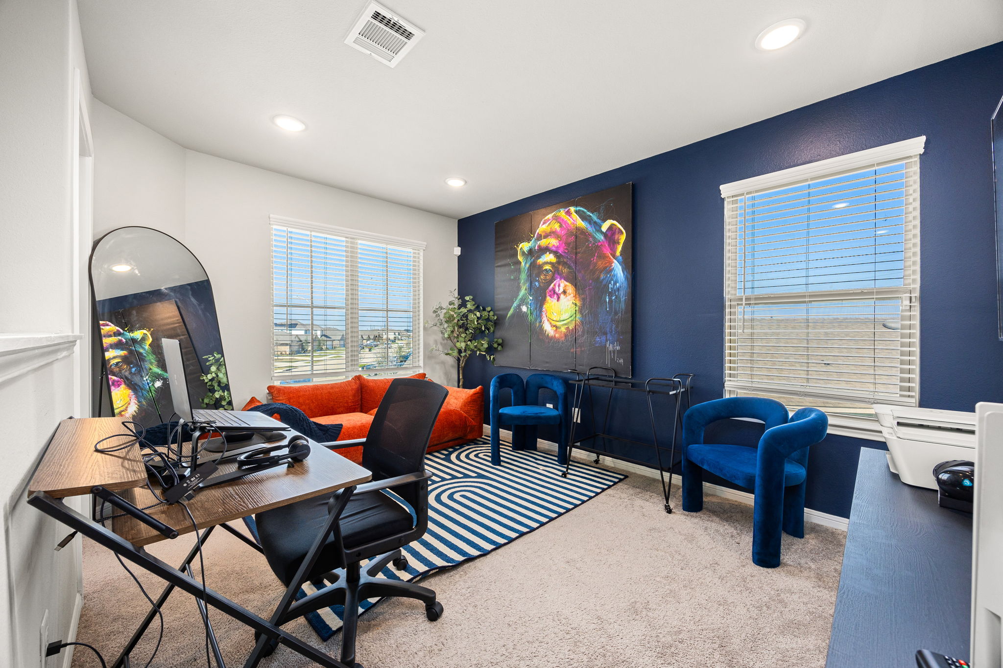 Upstairs Game room/Office with windows