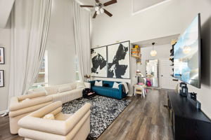 Living room with ceiling fan