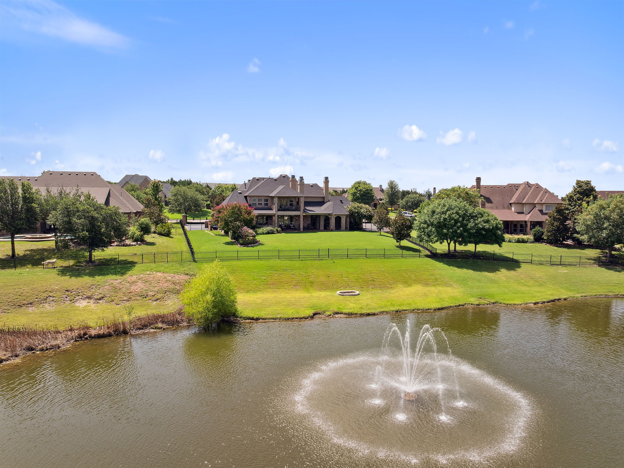 Backyard flows seamlessly to Pond