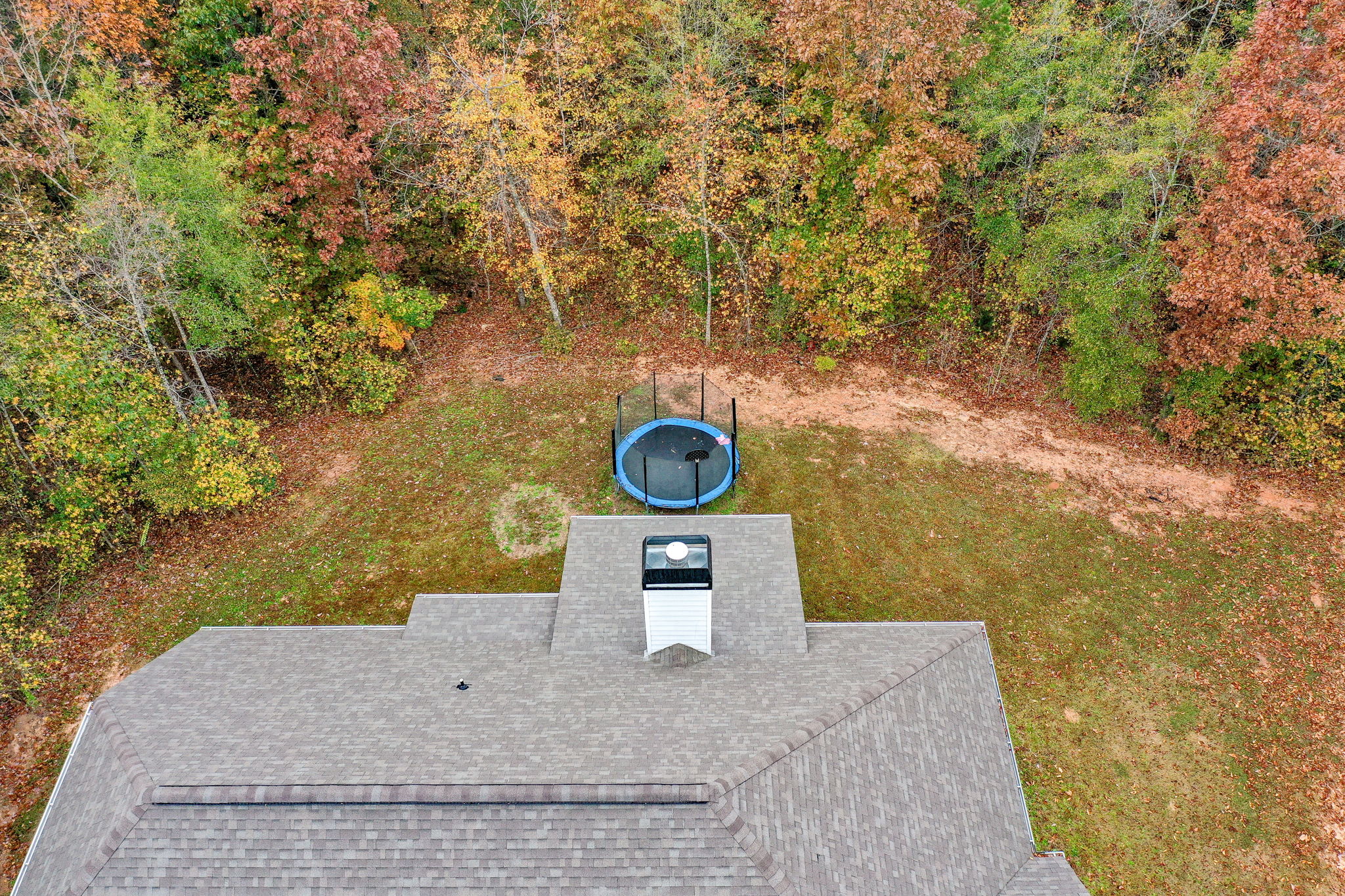 41 Aerial Partial Back Yard w Roof
