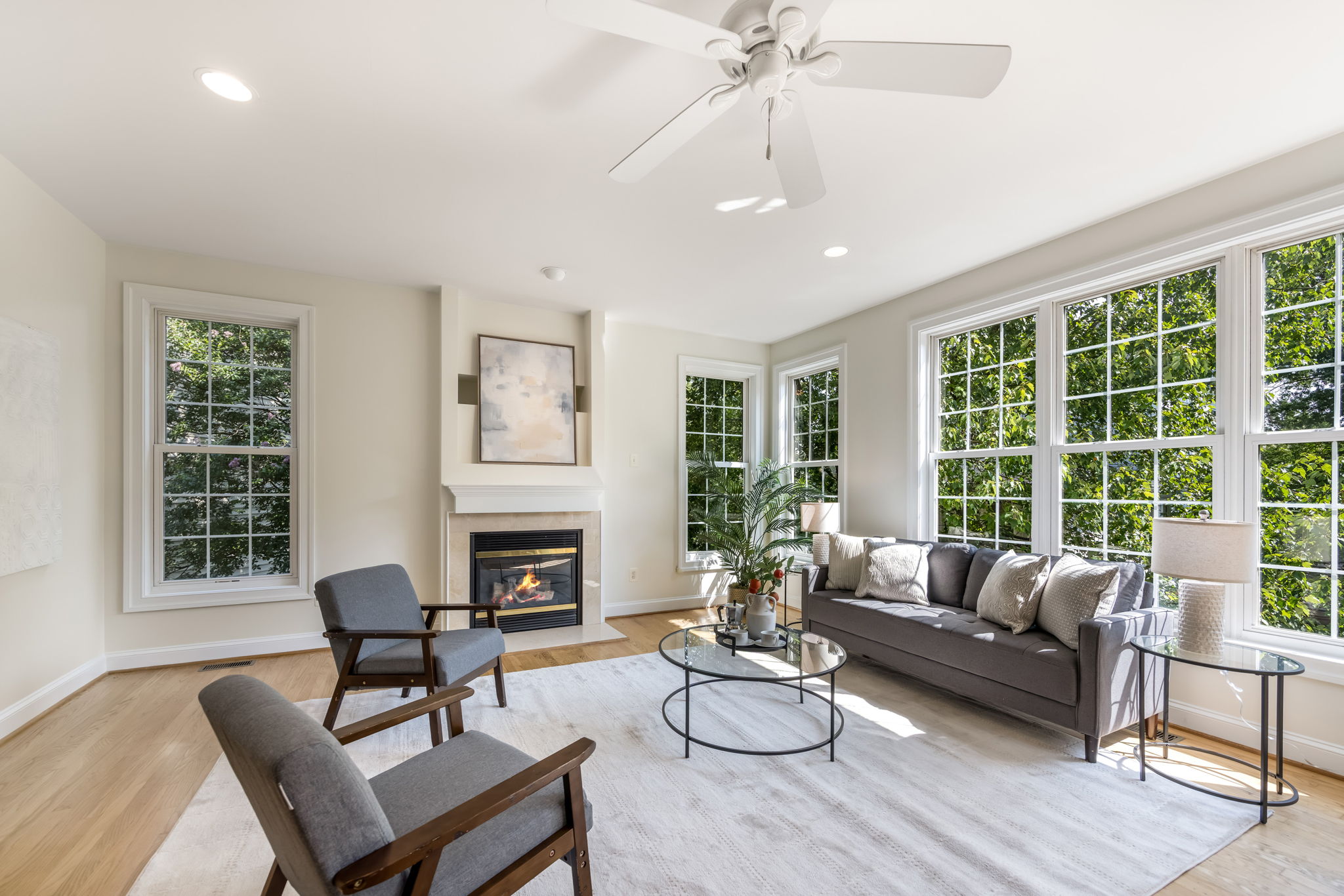 Main Level Family Room w/Gas Fireplace off Kitchen