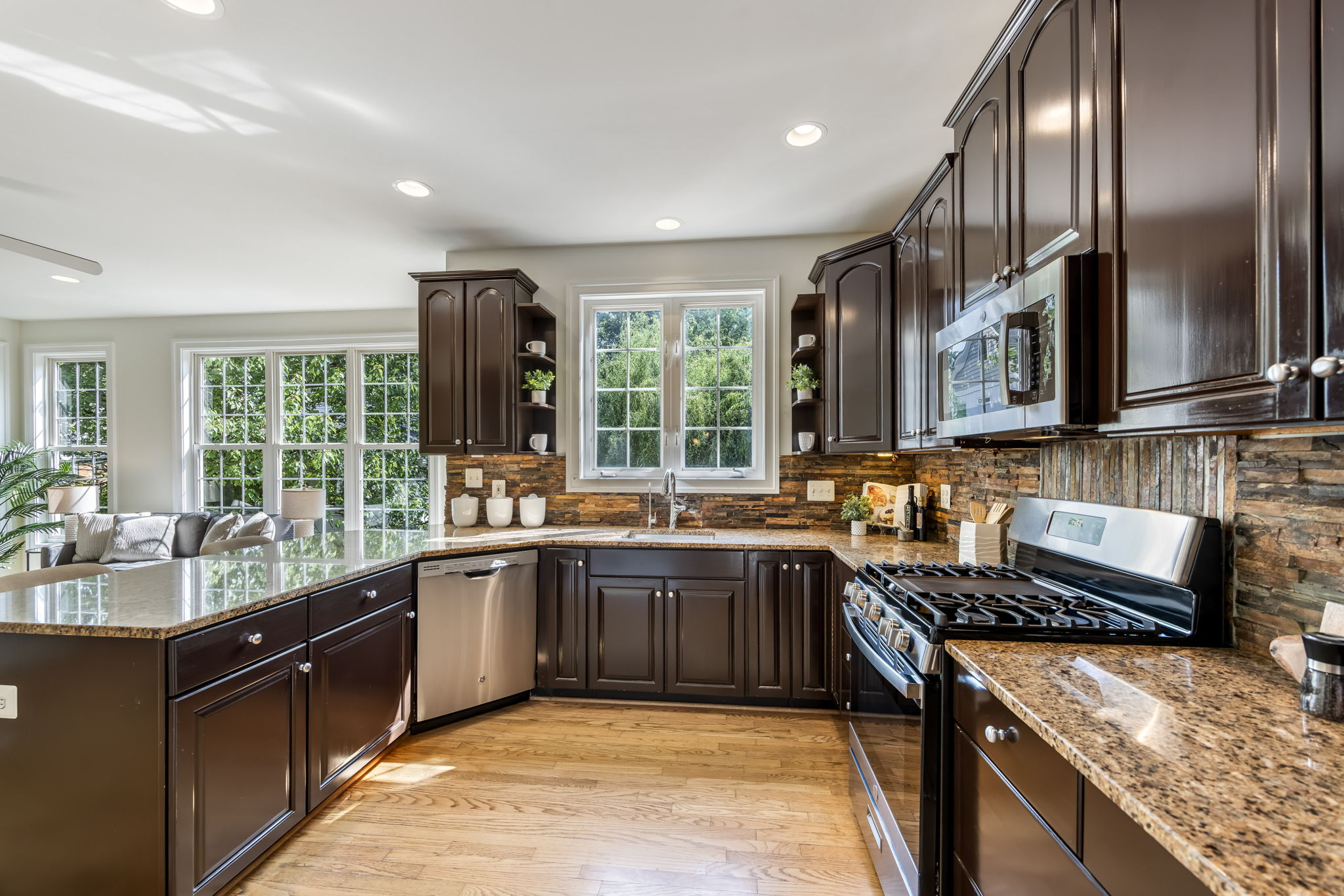 Updated Kitchen with Breakfast Bar & Built-in Desk