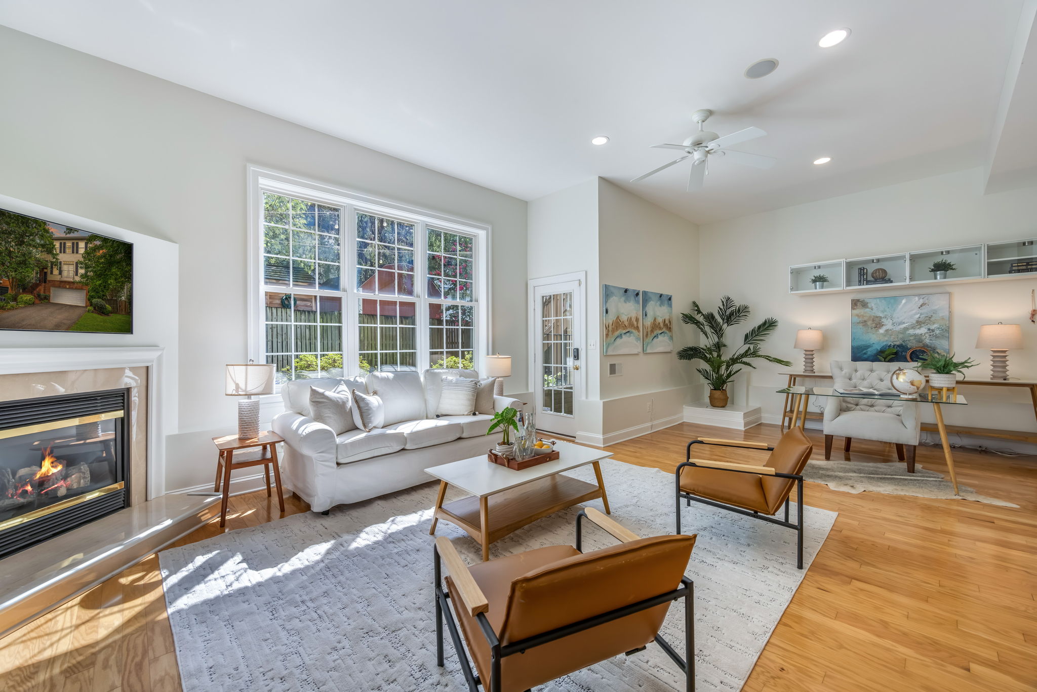 Recreation Room with Gas Fireplace on Lower Level