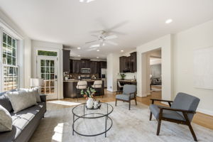 Family Room with Gas Fireplace off the Kitchen