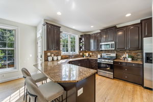 Updated Kitchen with Breakfast Bar & Built-in Desk