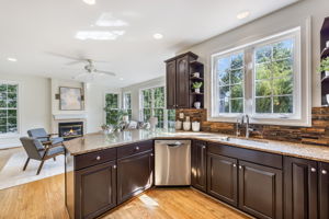Updated Kitchen with Breakfast Bar & Built-in Desk
