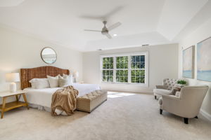 Expansive Primary Bedroom with Tray Ceiling