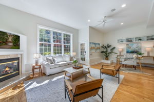 Recreation Room with Gas Fireplace on Lower Level