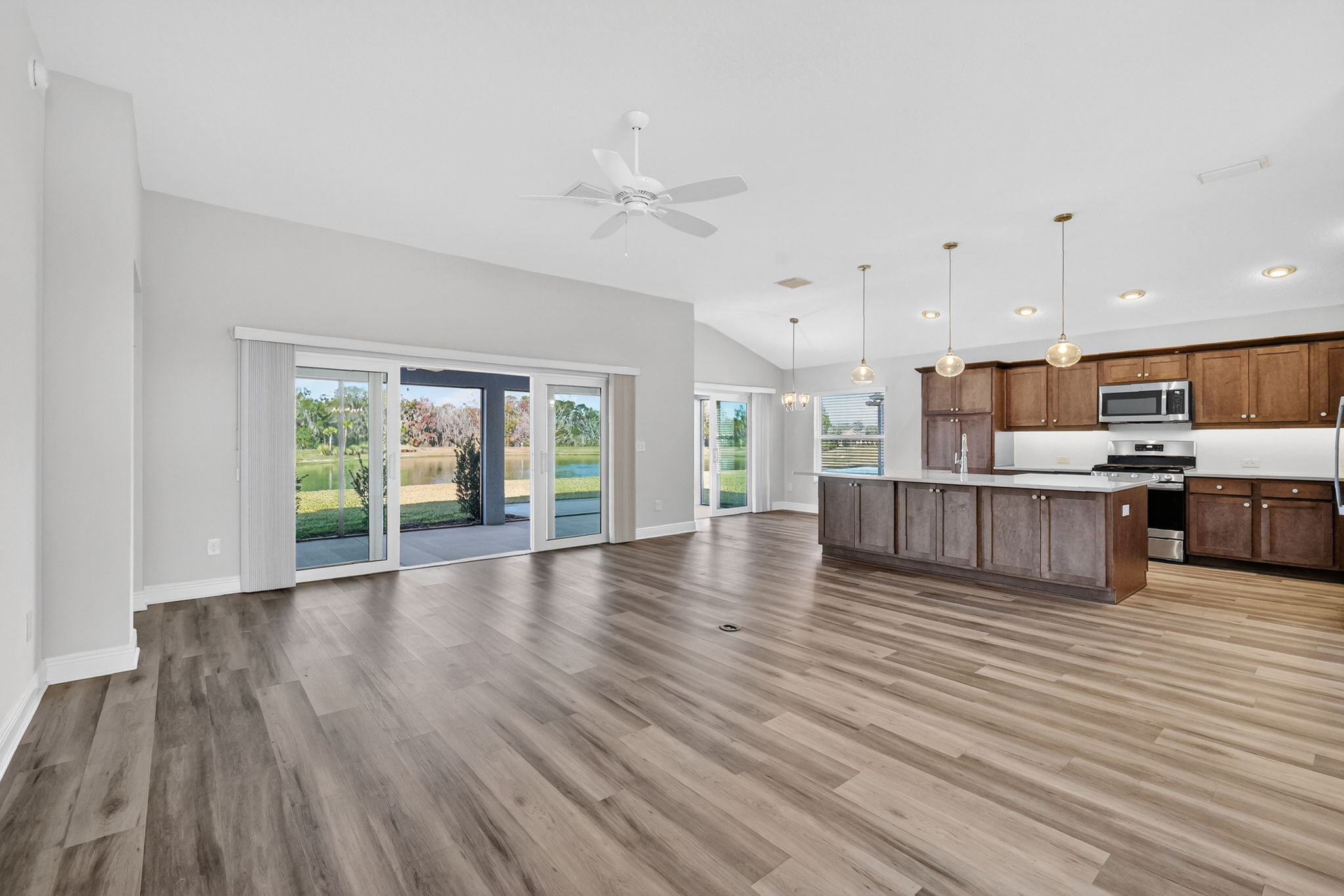 Kitchen, Dinette, and Living Room