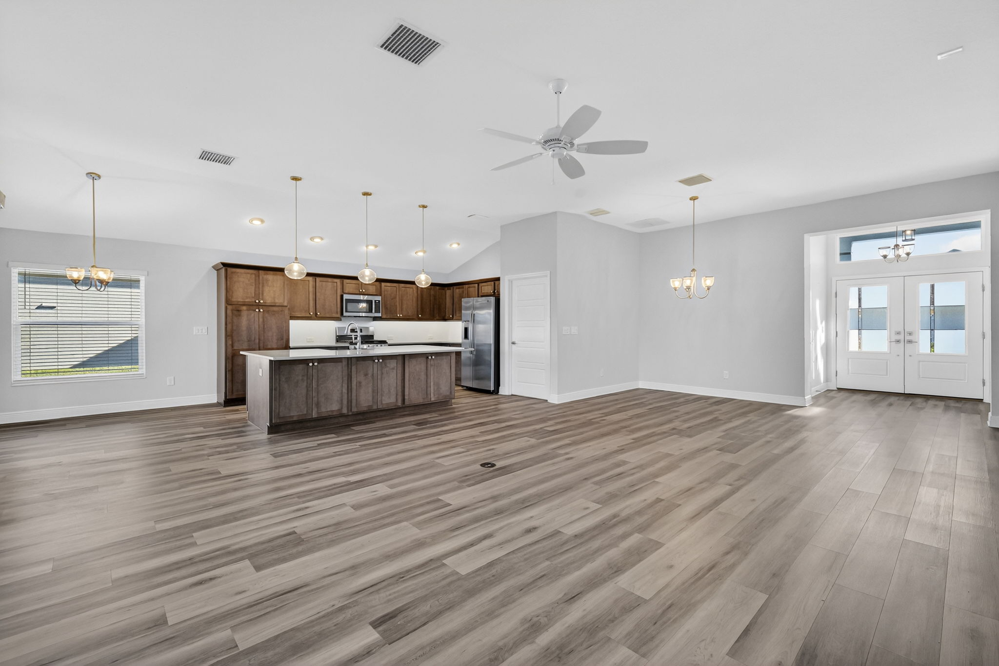 Kitchen, Dinette, Living, and Dining Rooms