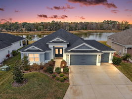 Aerial Twilight Front Elevation with Spectacular Water Views!