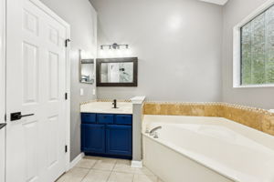 large soaking tub and