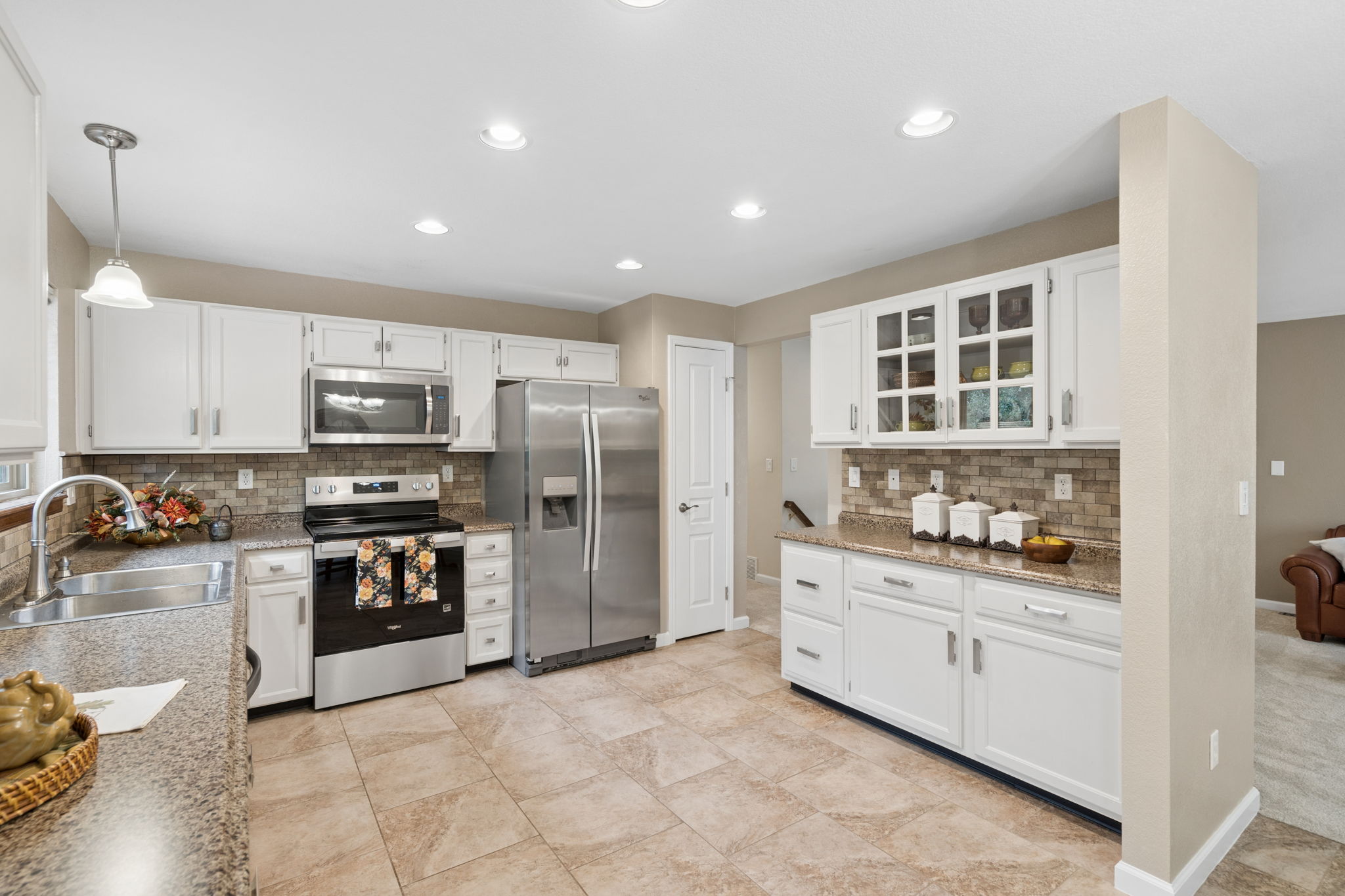 Kitchen has enough room for a kitchen island