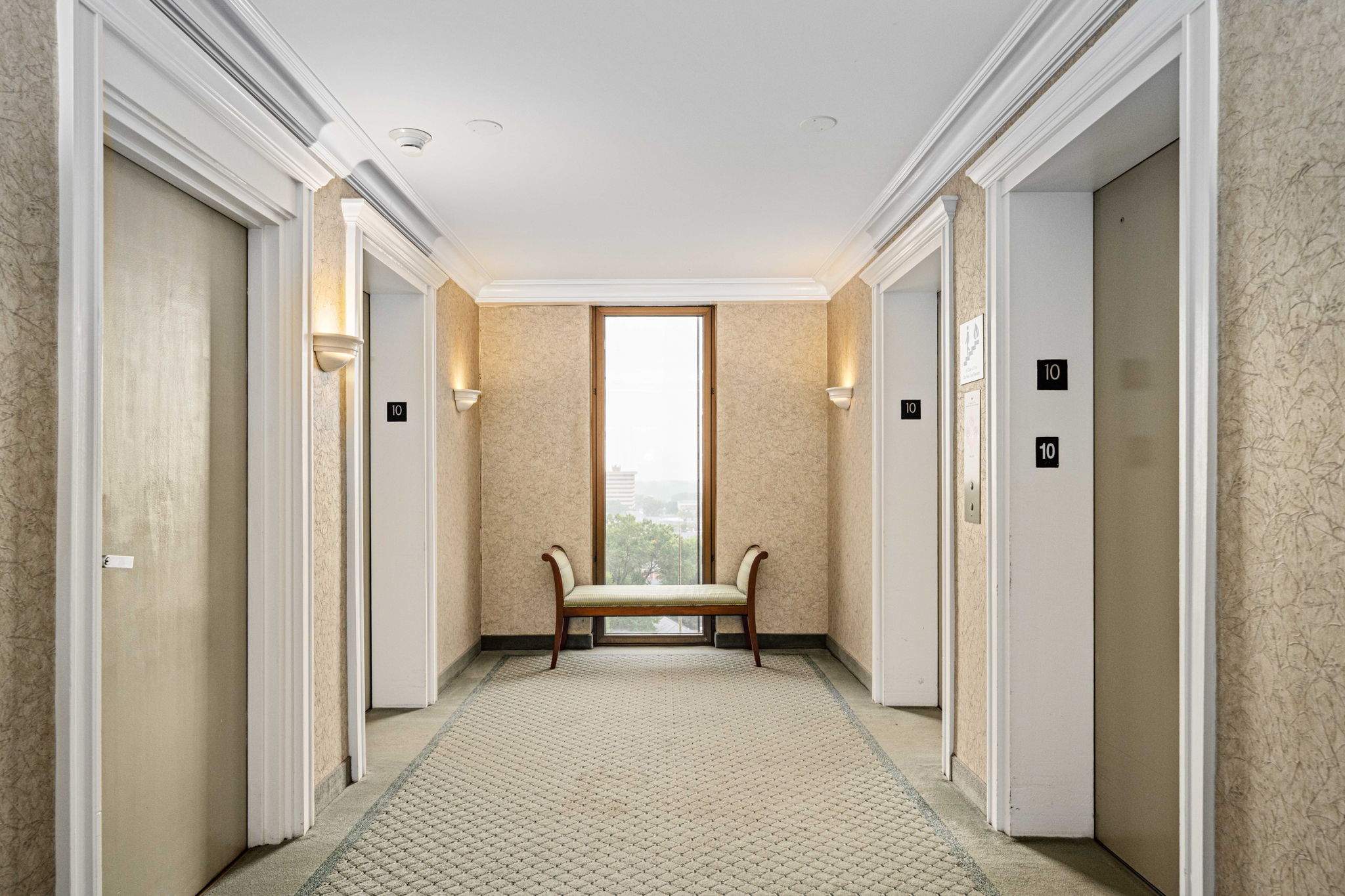 Elevator entry on the 10th  floor