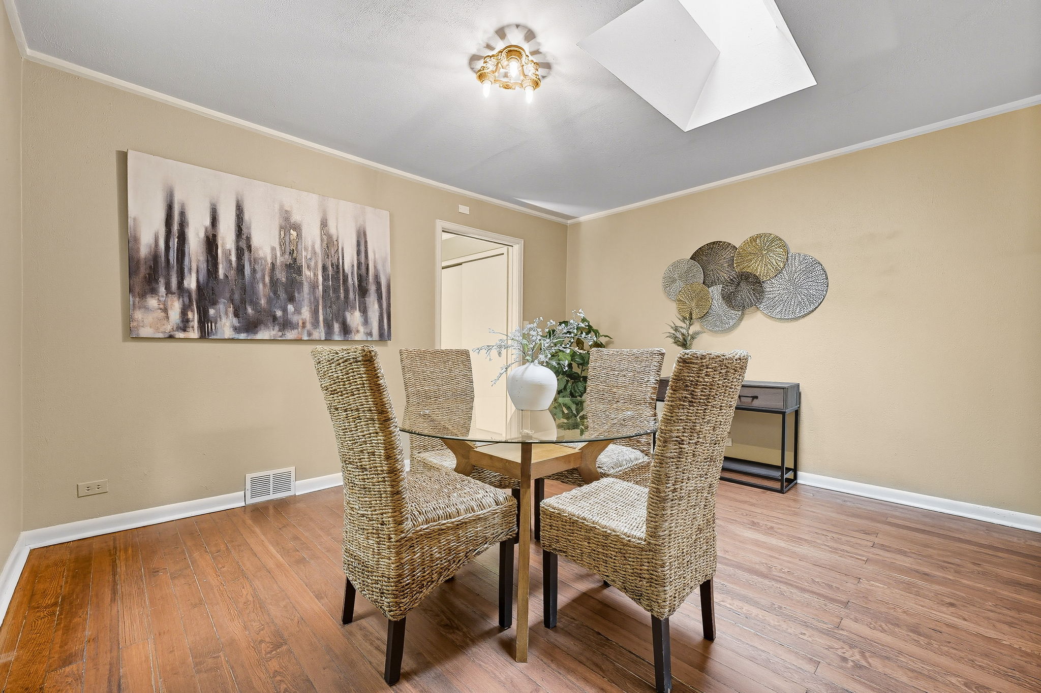 Formal dining with skylight and room to entertain