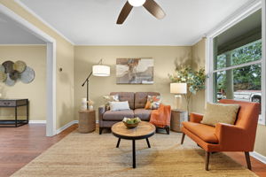 Beautiful updated windows with tree-lined views