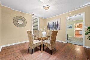 Formal dining with vintage light fixture