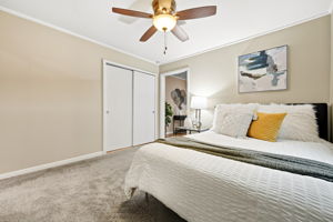 A good-sized closet, not what you would expect in an older home!