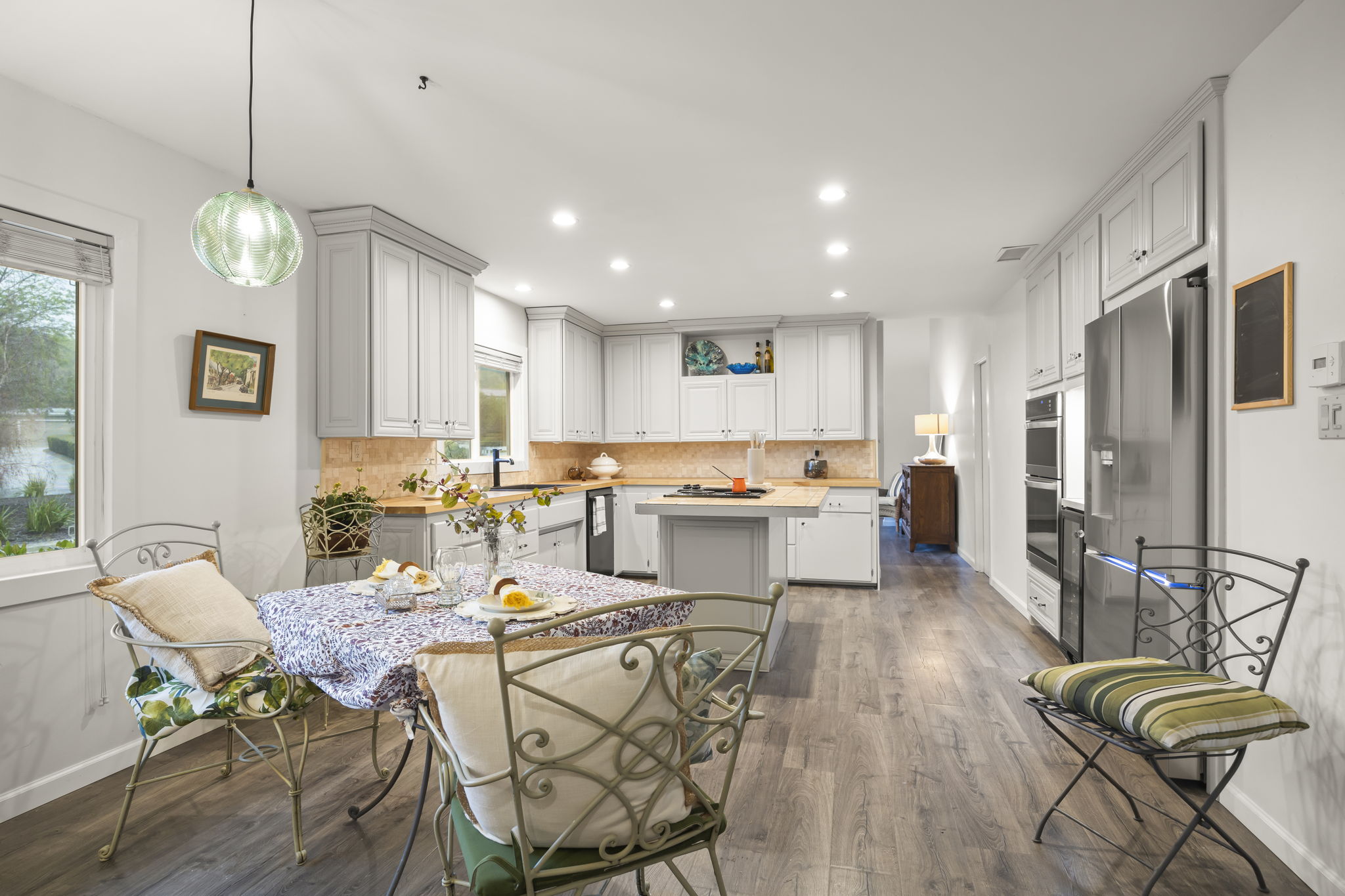 View of kitchen and dining.