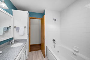 Jacuzzi tub/shower with ceramic tile surround