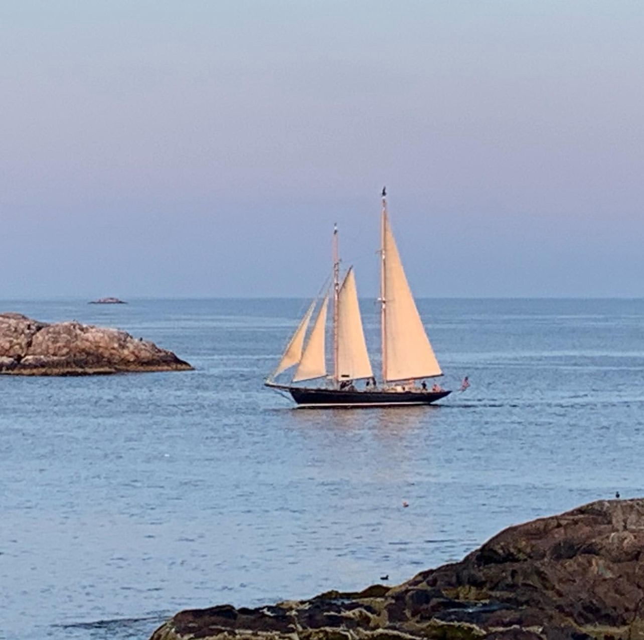 View of Schooner passing by.