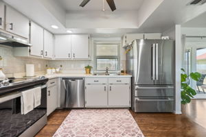 New stainless steel French door refrigerator with double drawer freezer