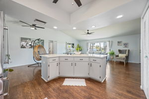 Kitchen Island overlooking the living room
