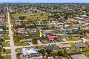 Facing North with Pelican Sports Complex visible a few blocks away