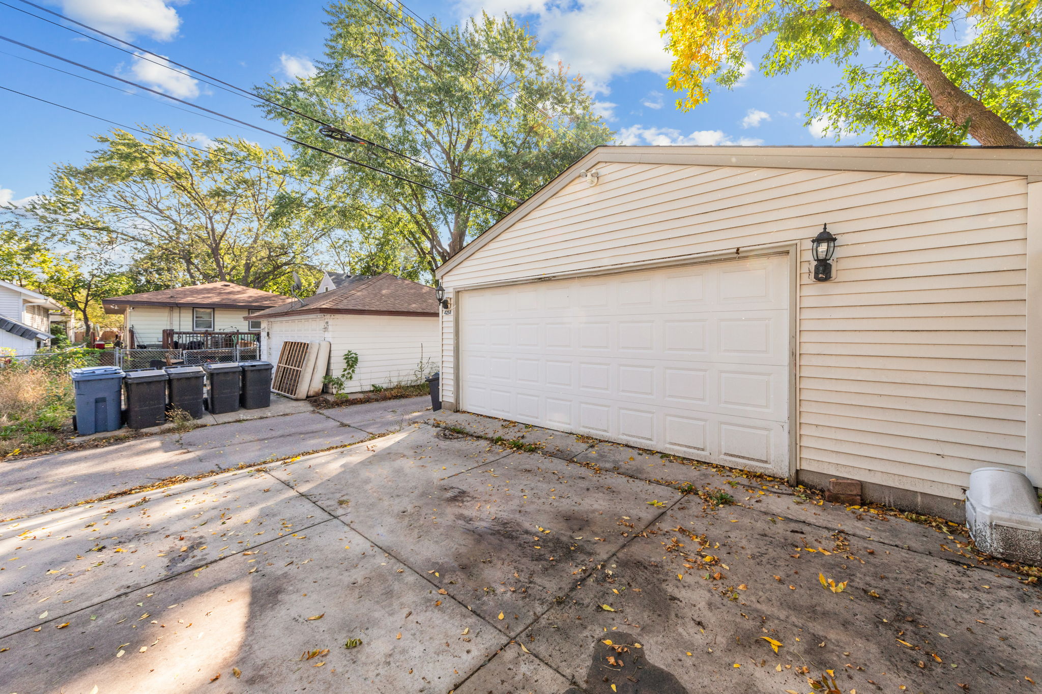 Two car detached garage off alley