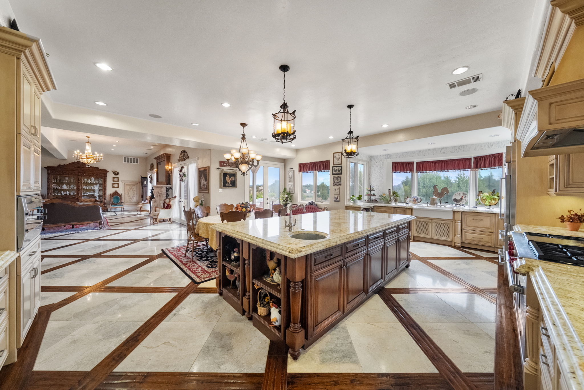 Large Kitchen Island with prep sink