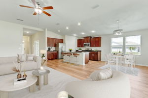 Virtually Staged Family Room/Dining Room