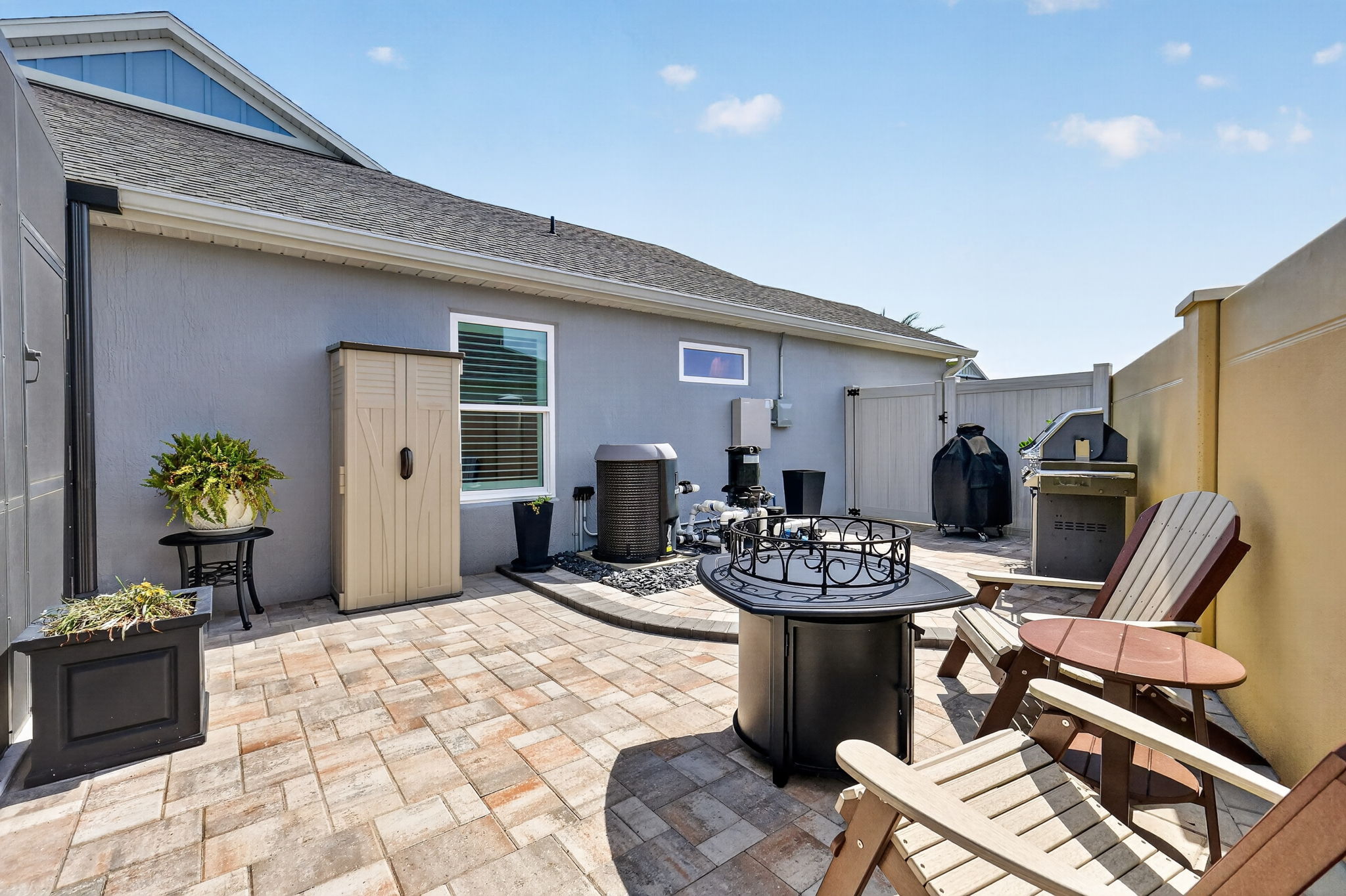 Extended PAVER Patio with PRIVACY Wall