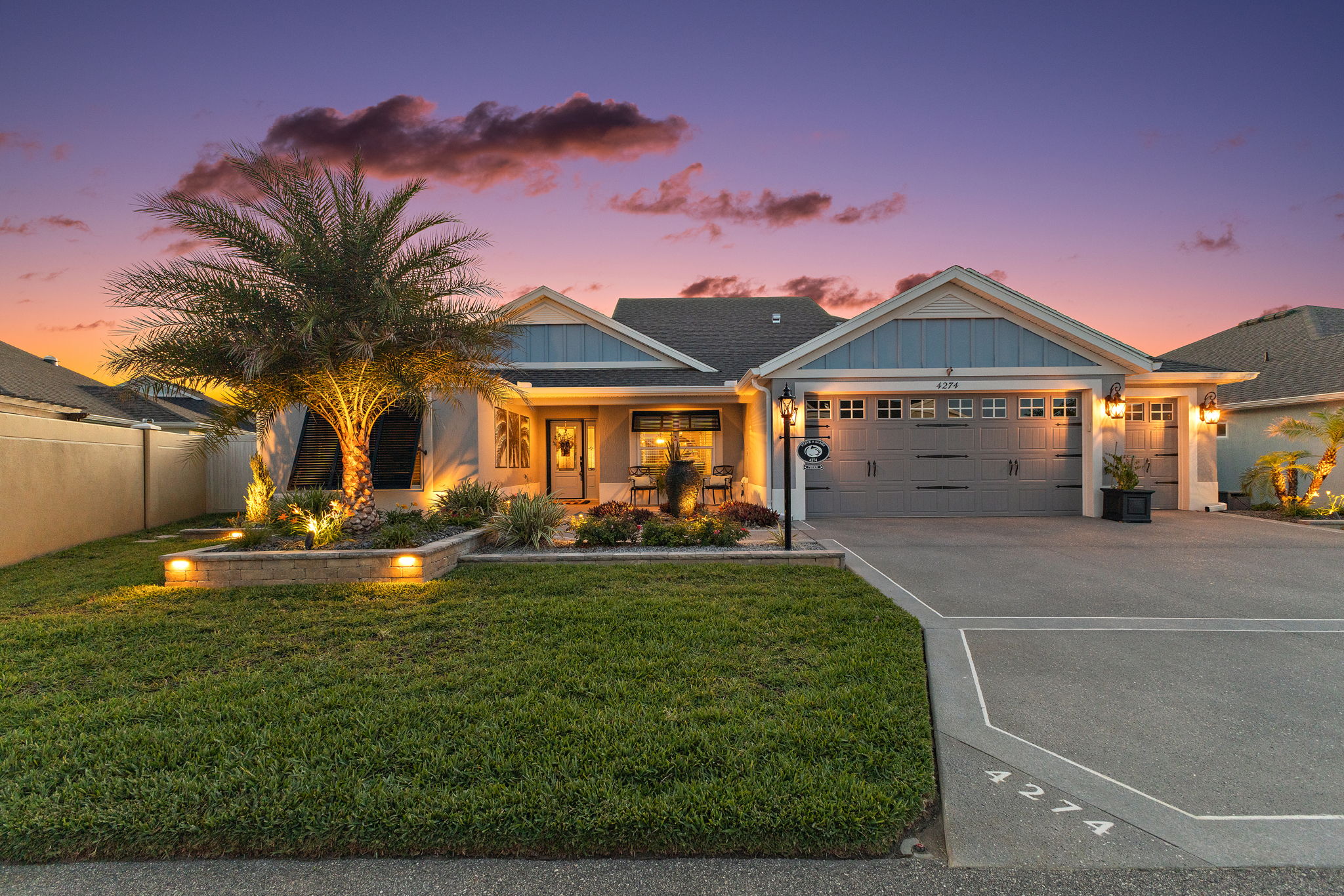 Twilight Front Elevation