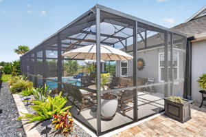Rear and Side Elevation of Swimming Pool and Screen Porch