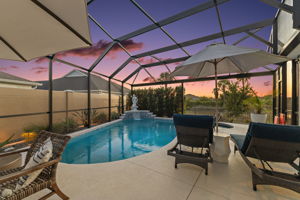 Twilight Swimming Pool with PRIVACY Wall and Landscaping