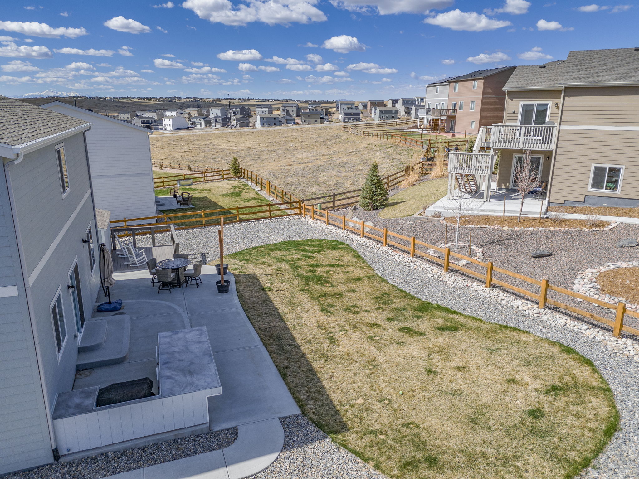Large backyard with views of community open space