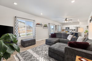 Living area and kitchen