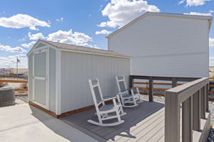 Composite deck for relaxing and 8ft x 10ft Tuff Shed