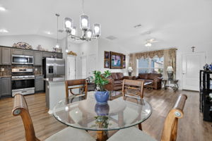 Kitchen, Dining, and Living Rooms