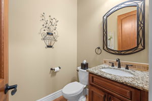 Convenient main level powder room