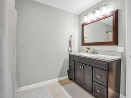 Guest bath in the lower-level finished basement.