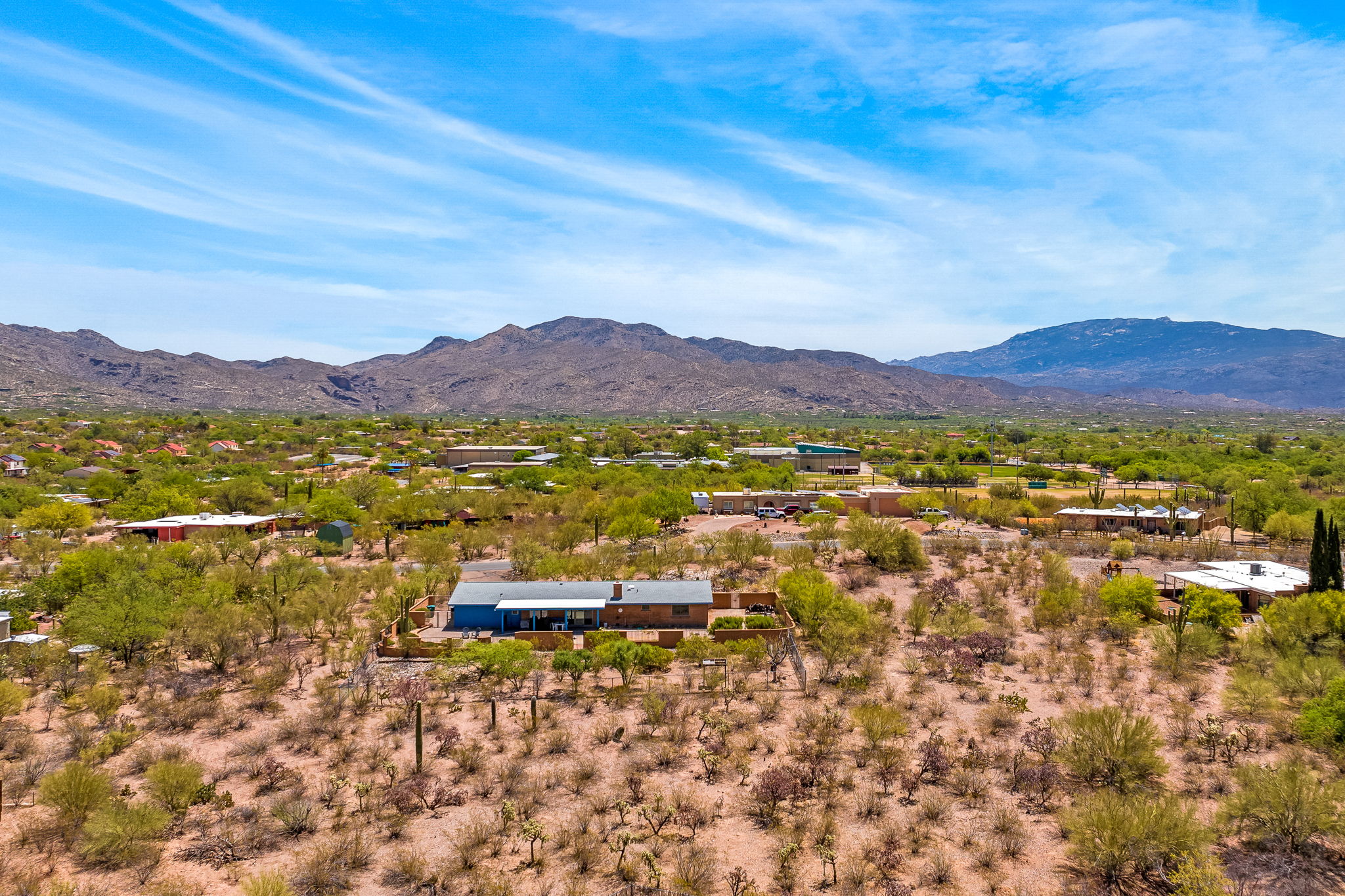 Aerial neighborhood view
